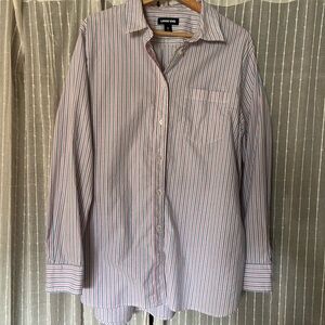 Lands' End Striped Shirt - Blue and Pink